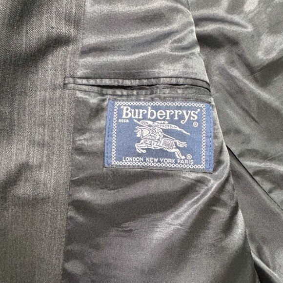 Burberrys Blazer Suit Jacket Sport Coat Gray Pinstripe Size 40R - Picture 12 of 16